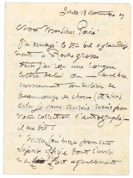 Correspondance entre Eugène Béjot et Léopold Poiré (Paris)